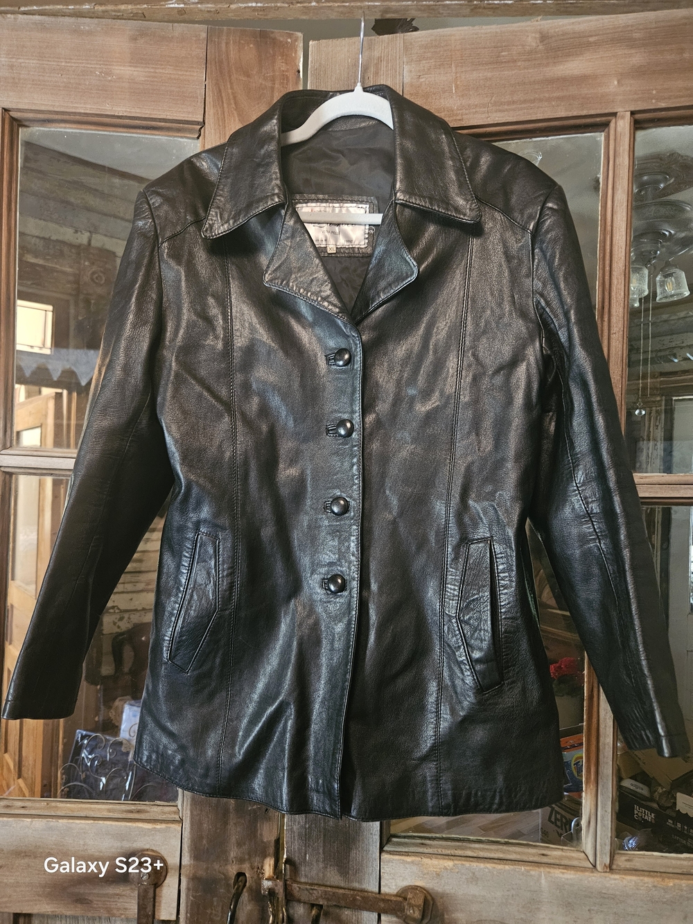 Black Button-Front Women’s Jacket Check Descriptions For Details